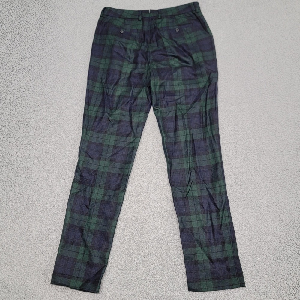 Vineyard Vines Pants Mens 32x32 Green‎ Blackwatch Plaid Slim Fit Cotton Chino - Picture 8 of 11